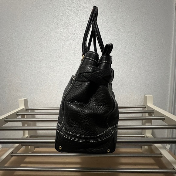 Coach Hampton Black Shoulder Bag/satchel with Braided creed patch M0693-10531 - Picture 5 of 17